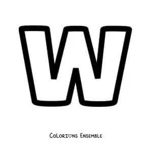 Image à colorier de la lettre w minuscule