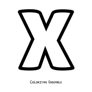 Image à colorier de la lettre X majuscule