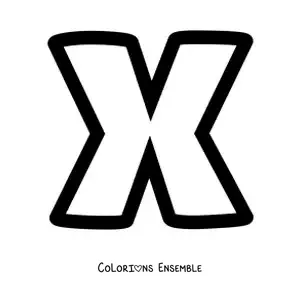 Image à colorier de la lettre x minuscule