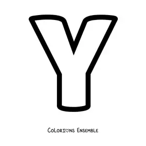 Image à colorier de la lettre Y majuscule