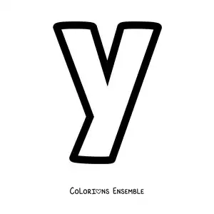 Image à colorier de la lettre y minuscule