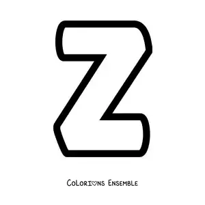 Image à colorier de la lettre Z majuscule