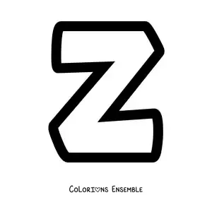 Image à colorier de la lettre z minuscule
