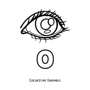 Image à colorier de la lettre O comme œil