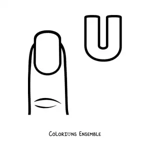 Image à colorier de la lettre U comme ongle