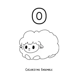 Image a colorier de la lettre O comme mouton