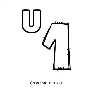 Image a colorier de la lettre U comme un