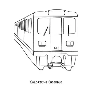 Image à colorier d'un métro vu de face
