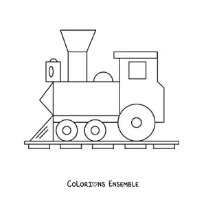 Image à colorier d'une locomotive toute simple