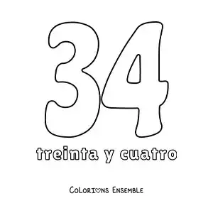 Image à colorier d'une fiche du 34 pour apprendre les nombres naturels