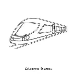 Image à colorier d'un train à grande vitesse