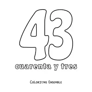 Image à colorier d'une fiche du 43 pour apprendre les nombres naturels