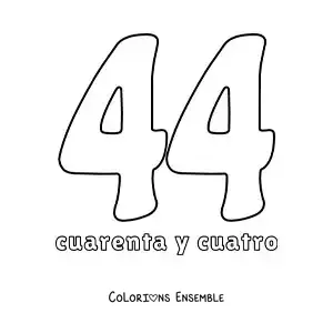 Image à colorier d'une fiche du 44 pour apprendre les nombres naturels