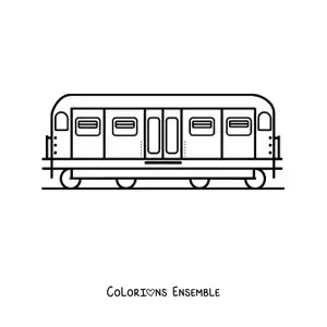 Image à colorier d'un wagon de train moderne
