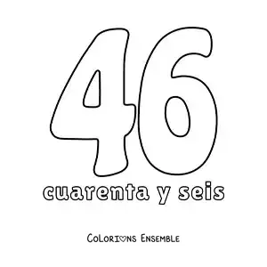 Image à colorier d'une fiche du 46 pour apprendre les nombres naturels