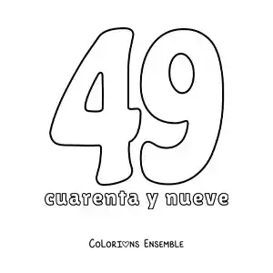 Image à colorier d'une fiche du 49 pour apprendre les nombres naturels