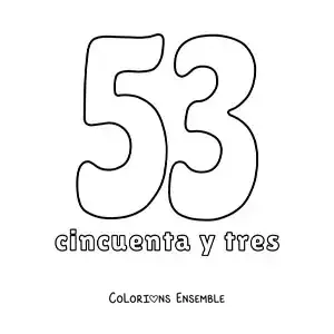 Image à colorier d'une fiche du 53 pour apprendre les nombres naturels