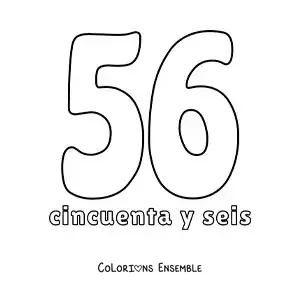 Image à colorier d'une fiche du 56 pour apprendre les nombres naturels