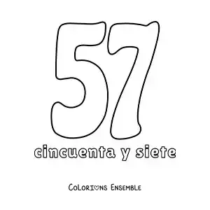 Image à colorier d'une fiche du 57 pour apprendre les nombres naturels