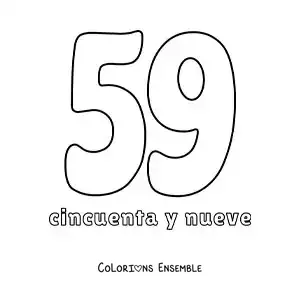 Image à colorier d'une fiche du 59 pour apprendre les nombres naturels