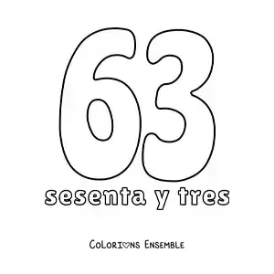 Image à colorier d'une fiche du 63 pour apprendre les nombres naturels