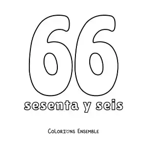 Image à colorier d'une fiche du 66 pour apprendre les nombres naturels