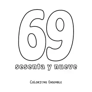 Image à colorier d'une fiche du 69 pour apprendre les nombres naturels
