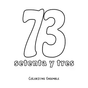 Image à colorier d'une fiche du 73 pour apprendre les nombres naturels