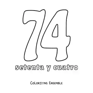 Image à colorier d'une fiche du 74 pour apprendre les nombres naturels