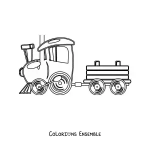 Image à colorier d'un train miniature