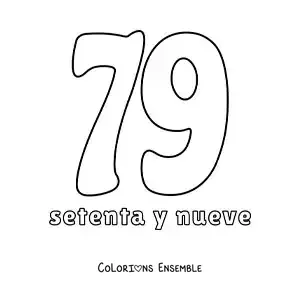 Image à colorier d'une fiche du 79 pour apprendre les nombres naturels