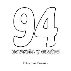 Image à colorier d'une fiche du 94 pour apprendre les nombres naturels