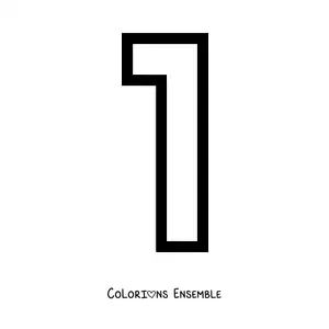 Image à colorier d'un grand chiffre 1