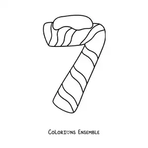 Image à colorier du chiffre 7 décoré pour les enfants