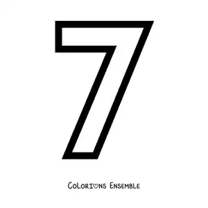 Image à colorier du grand chiffre 7