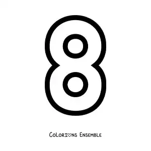Image à colorier du grand chiffre 8