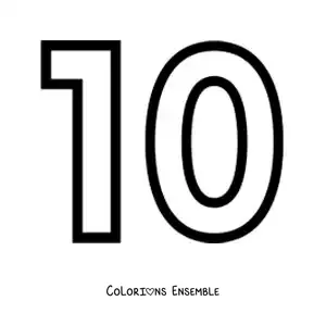 Image à colorier du grand chiffre 10