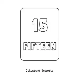 Image à colorier du chiffre 15 en anglais