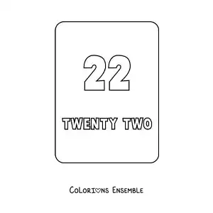 Image à colorier du nombre 22 en anglais