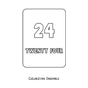 Image à colorier du nombre 24 en anglais