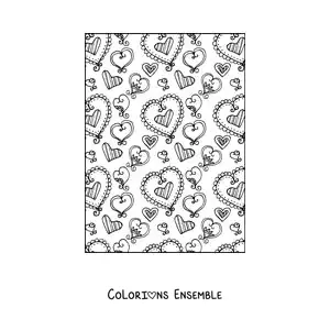 Dessin à colorier de jolis cœurs