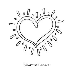 Dessin à colorier d’un cœur qui bat