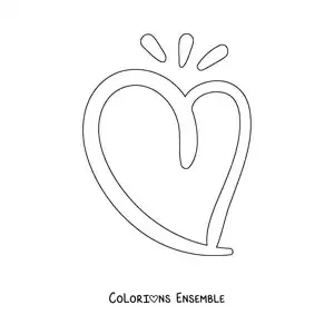 Dessin à colorier d’un grand cœur
