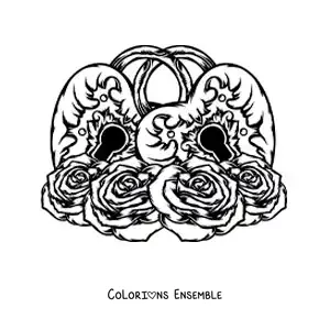 Image à colorier de cadenas réunis en forme de cœur entourés de roses