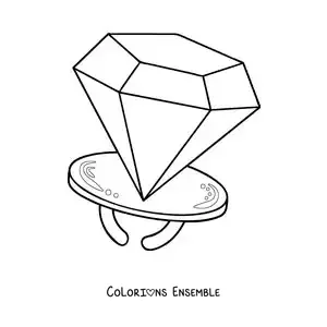Image à colorier d'une bague en bonbon