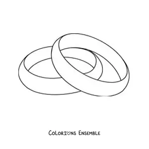 Image à colorier de deux anneaux