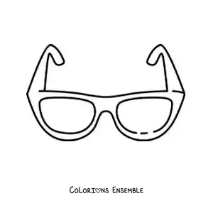 Image à colorier d'une paire de lunettes