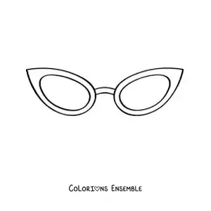 Image à colorier de lunettes tendance