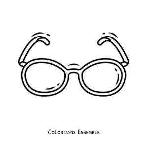 Image à colorier d'une paire de lunettes