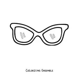 Image à colorier d'une paire de lunettes à la mode